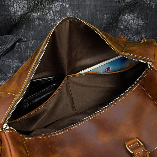 Timeless brown leather crossbody purse for travel