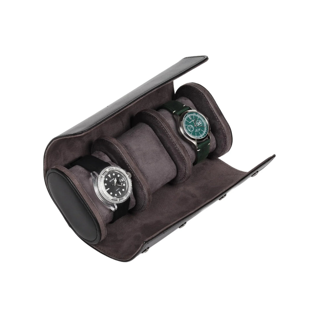 Watch Case Grey, Premium Leather and Flannel Protection - Leather Purse Backpack