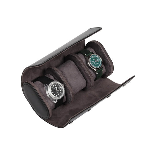 Watch Case Grey, Premium Leather and Flannel Protection - Leather Purse Backpack