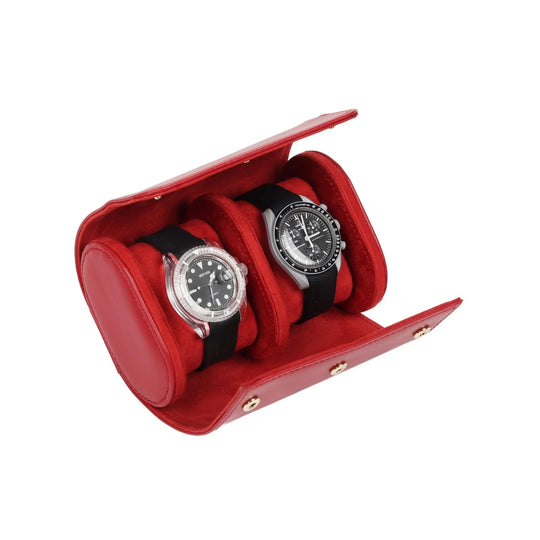 Premium Alizarine Watch Case - Elegant Storage for Three Watches - Leather Purse Backpack