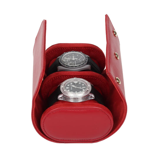 Premium Alizarine Watch Case - Elegant Storage for Three Watches - Leather Purse Backpack