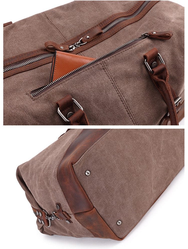 Men's and women's fashionable retro canvas travel duffle