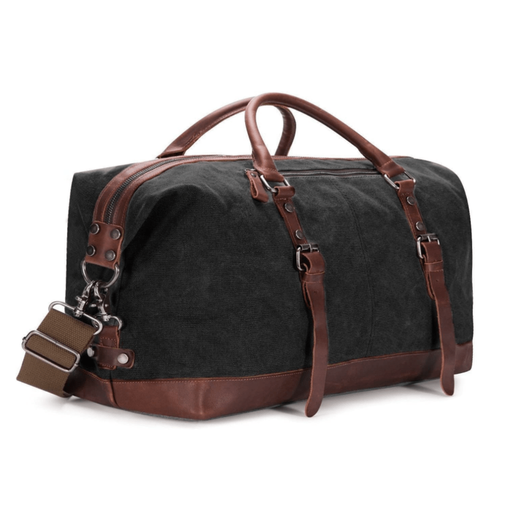 Retro-inspired oversized canvas luggage for travel