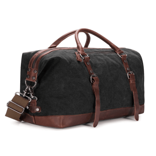 Retro-inspired oversized canvas luggage for travel