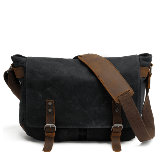Crossbody canvas and leather camera bag