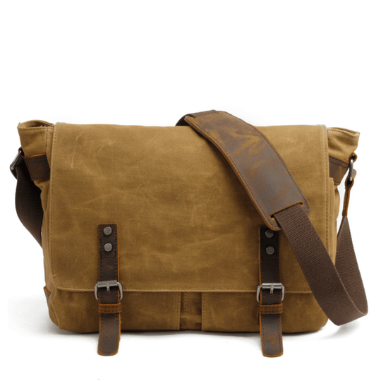 Stylish canvas and leather camera sling bag