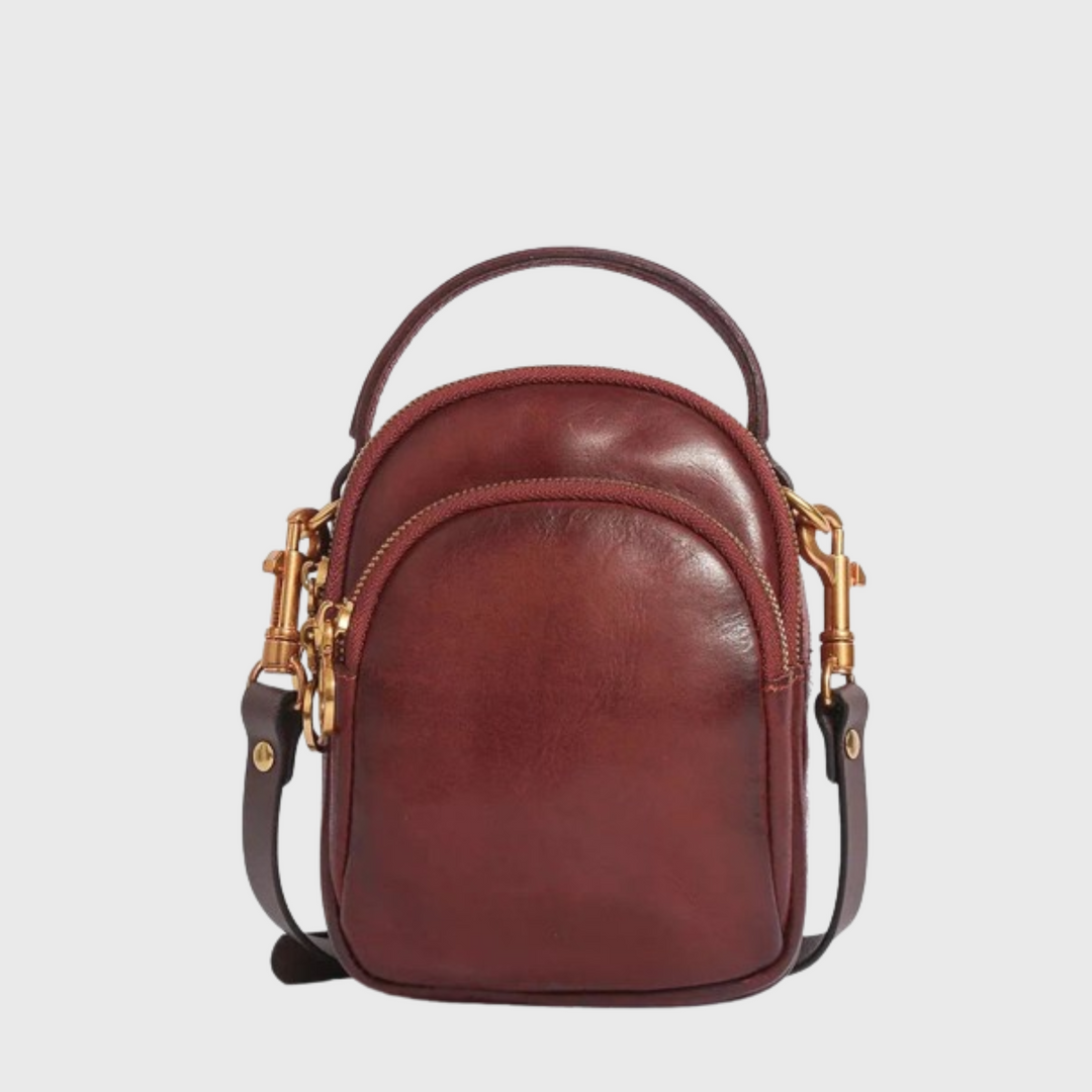 Fashionable mini leather sling bag backpack for women