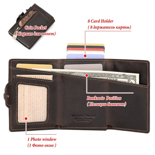 Tactical Leather Wallet For Men - Leather Purse Backpack