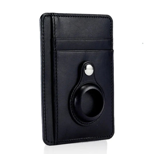 Custom Name Italian Vegetable Tanned Leather AirTag Wallet - Leather Purse Backpack