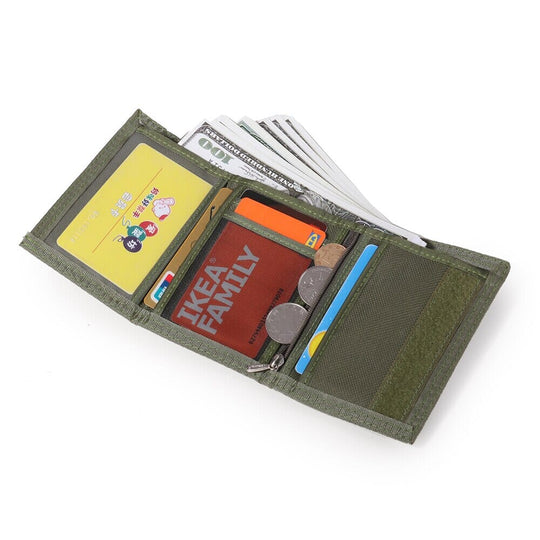 Mens Nylon Bifold Wallet Tactical - Leather Purse Backpack