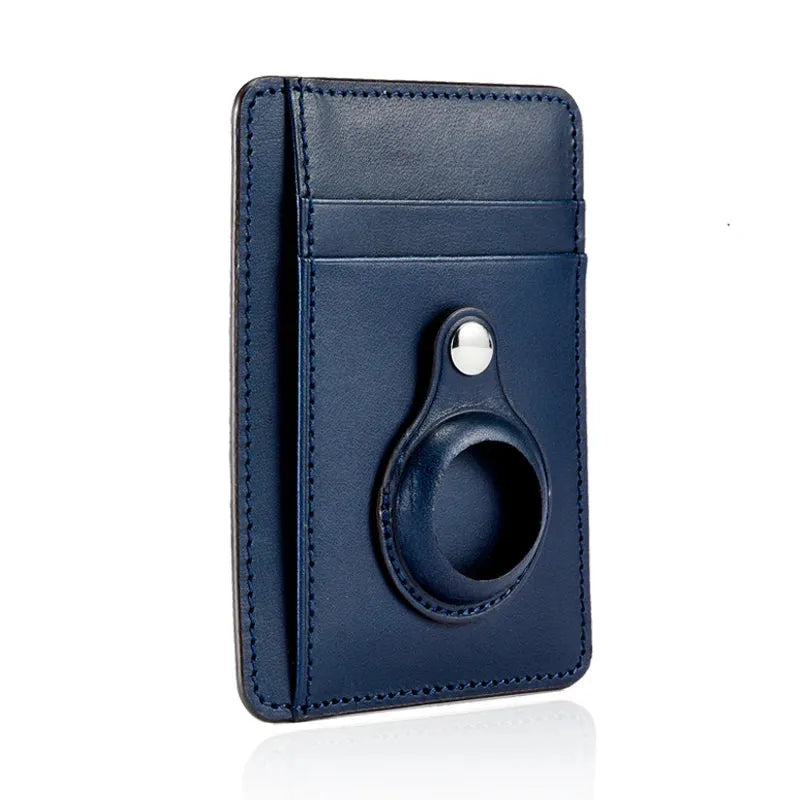 Custom Name Italian Vegetable Tanned Leather AirTag Wallet - Leather Purse Backpack