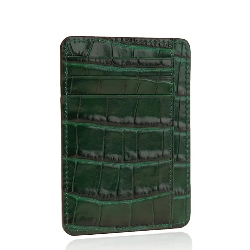 Custom Engraving Italian Cow Leather AirTag Card Holder Wallet - Leather Purse Backpack