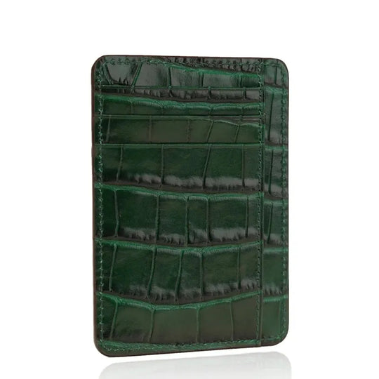 Custom Engraving Italian Cow Leather AirTag Card Holder Wallet - Leather Purse Backpack