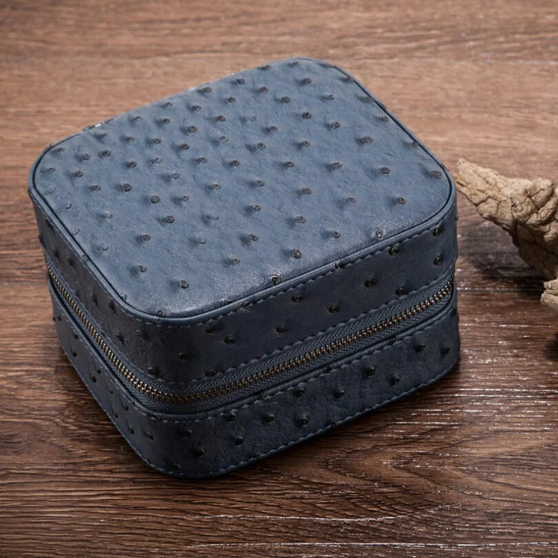 Blue Exclusive Unique Case for 2 Watches - Leather Purse Backpack