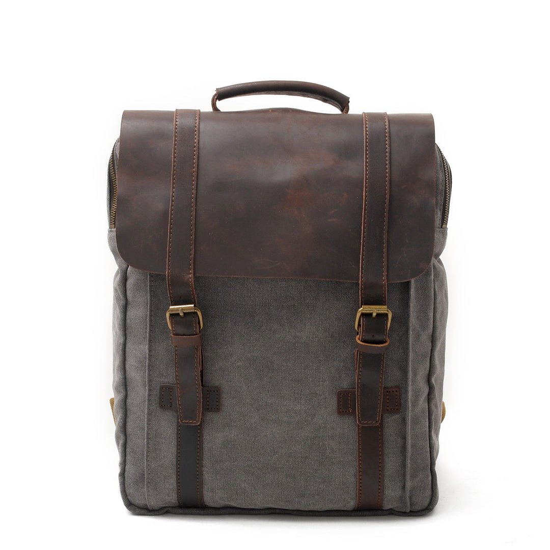Retro Vintage Bookbag with Multiple Pockets and Stylish Look - Leather Purse Backpack
