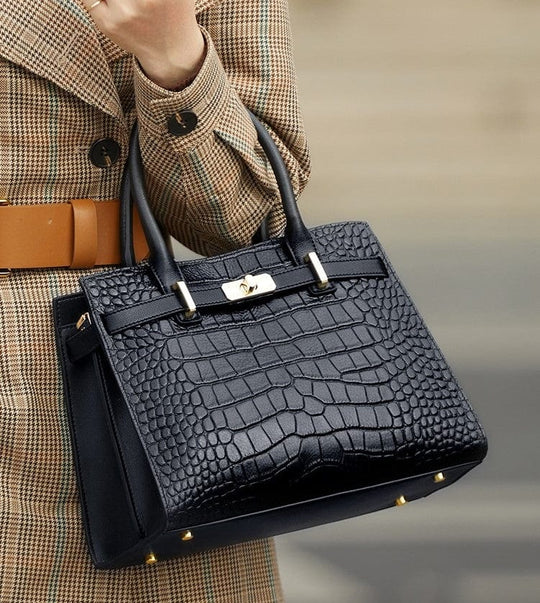Luxury Designed Handmade Genuine Leather Women's Business Handbag - Leather Purse Backpack