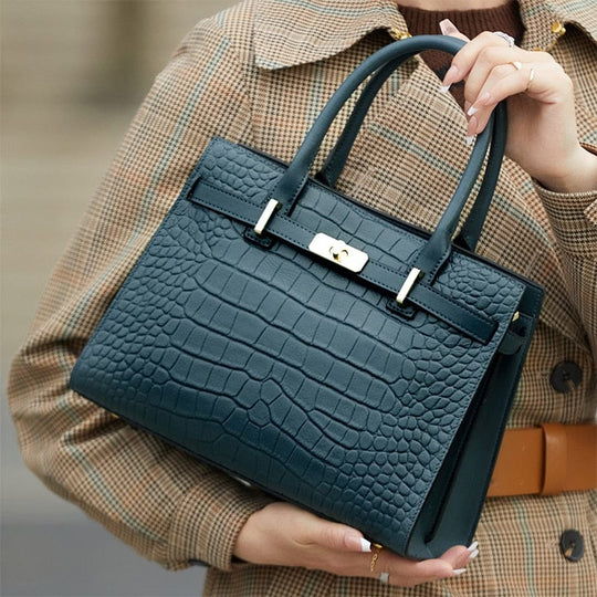 Luxury Designed Handmade Genuine Leather Women's Business Handbag - Leather Purse Backpack