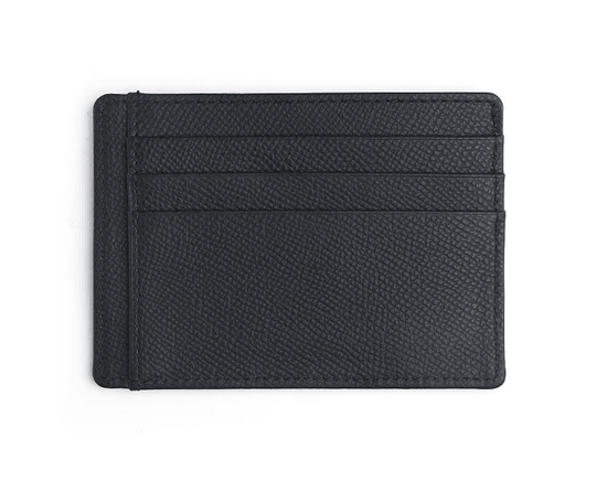 Handcrafted Elegant Black Leather Card Holder - Leather Purse Backpack