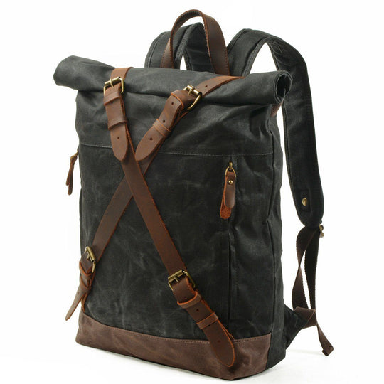 Versatile Canvas Rucksack Backpack – Durable, Stylish Bag for Travel - Leather Purse Backpack