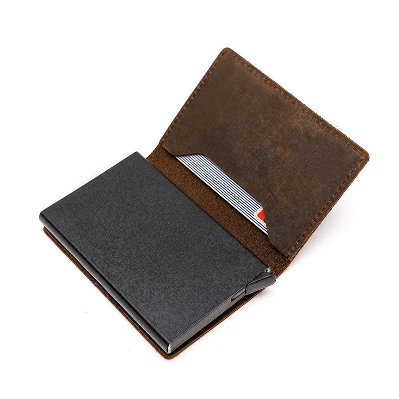 Exclusive Design Men's Airtag Leather Wallet RFID Blocking - Leather Purse Backpack