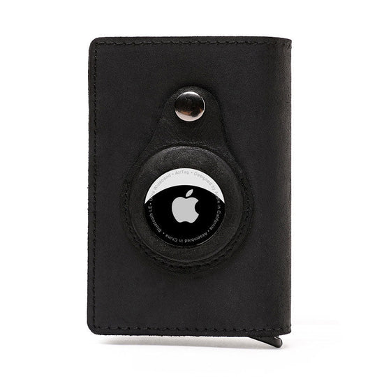 Exclusive Design Men's Airtag Leather Wallet RFID Blocking - Leather Purse Backpack