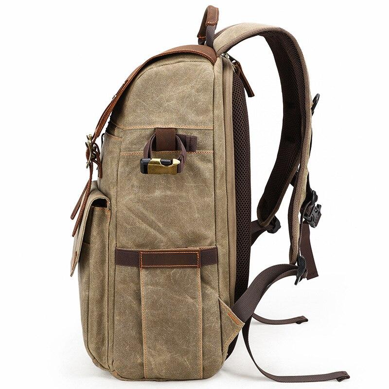 Compact Camera Backpack for Travel with Multiple Compartments - Leather Purse Backpack