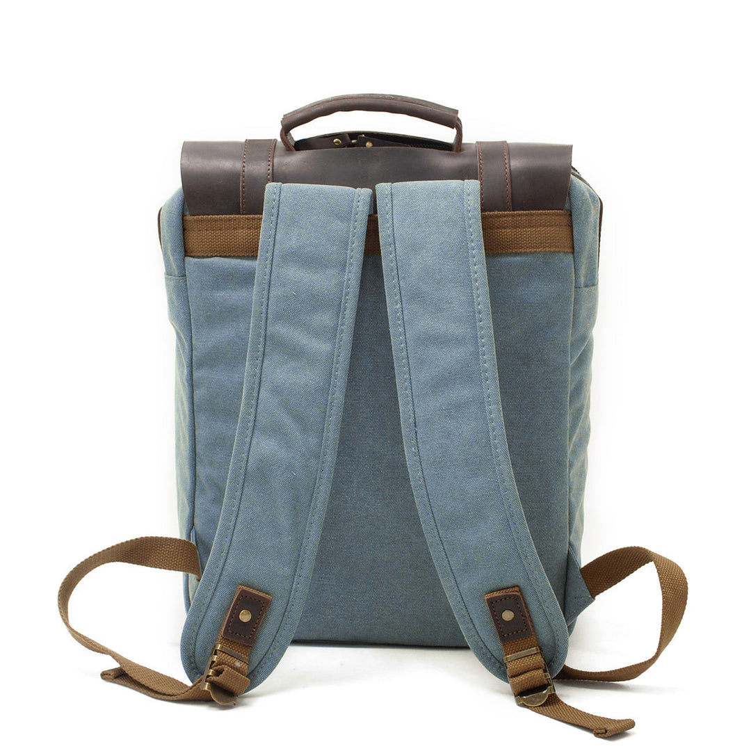 Retro Vintage Bookbag with Multiple Pockets and Stylish Look - Leather Purse Backpack