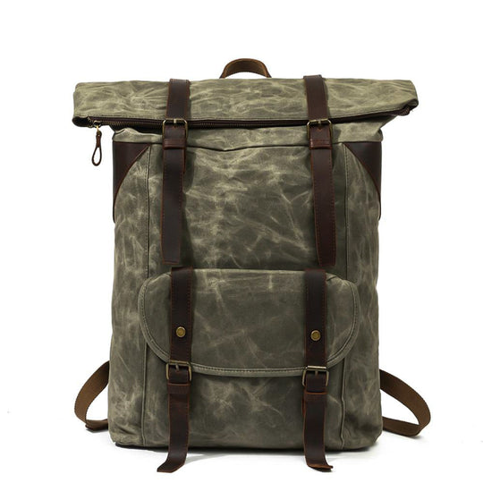 Large Canvas Backpack – Spacious, Durable Bag for Travel and Daily Use - Leather Purse Backpack