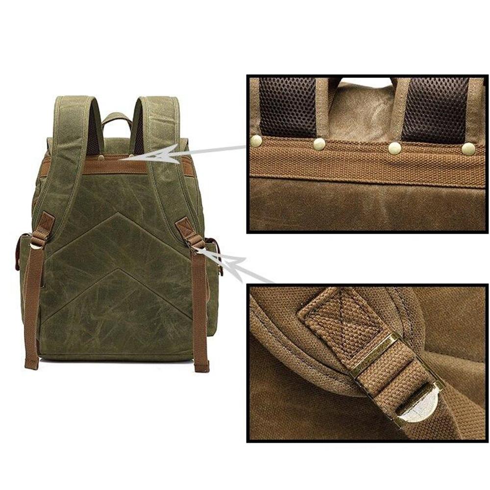 Heavy-Duty Army Rucksack with Adjustable Straps and Multiple Pockets - Leather Purse Backpack