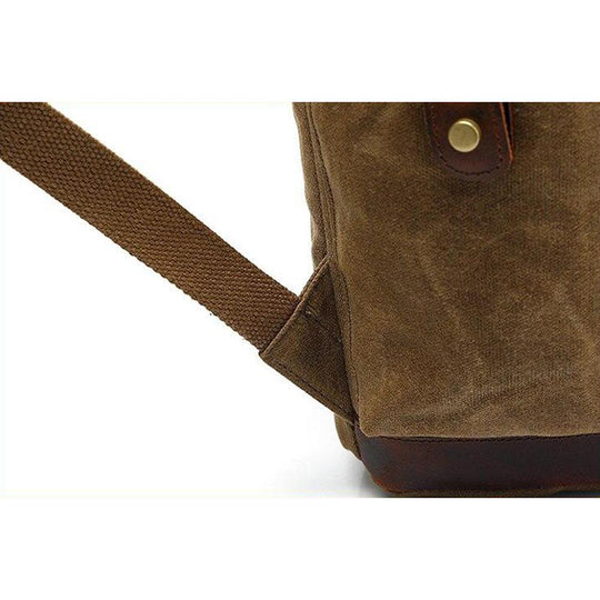 Heavy-Duty Army Rucksack with Adjustable Straps and Multiple Pockets - Leather Purse Backpack