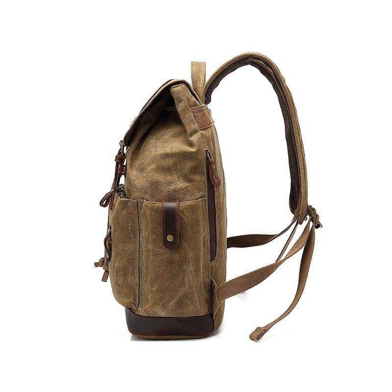 Heavy-Duty Army Rucksack with Adjustable Straps and Multiple Pockets - Leather Purse Backpack