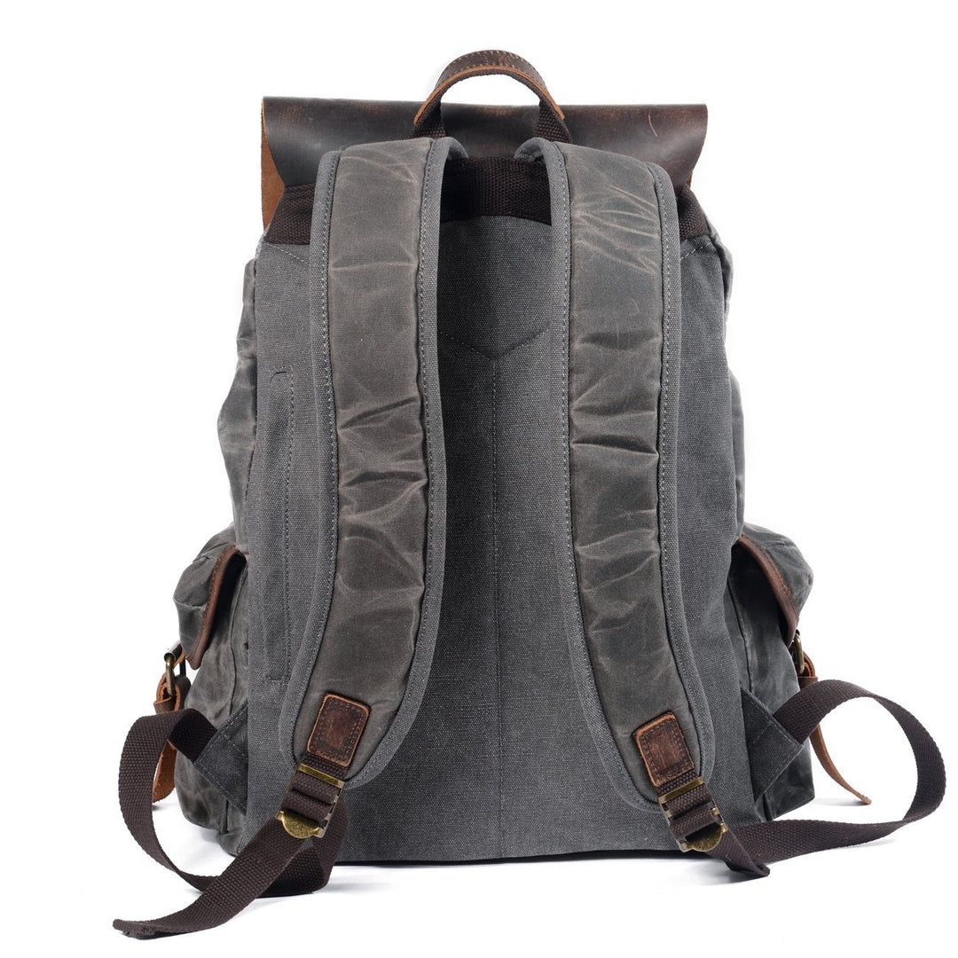 Elegant Canvas Leather Backpack – Durable, Stylish Bag for Everyday Use - Leather Purse Backpack