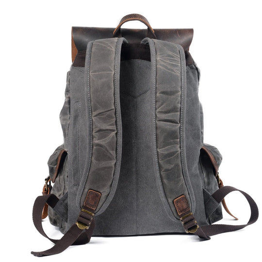 Elegant Canvas Leather Backpack – Durable, Stylish Bag for Everyday Use - Leather Purse Backpack