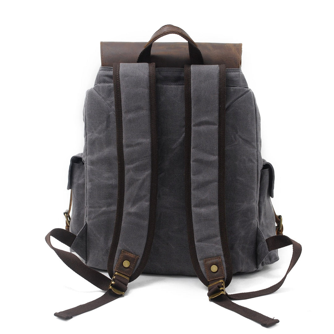 Waxed Canvas Backpack – Durable, Water-Resistant Bag with Classic Style - Leather Purse Backpack