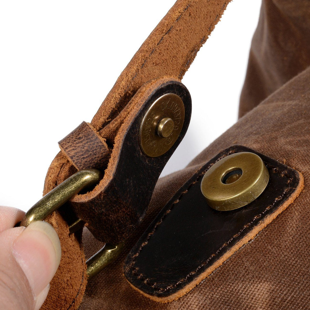 Elegant Canvas Leather Backpack – Durable, Stylish Bag for Everyday Use - Leather Purse Backpack