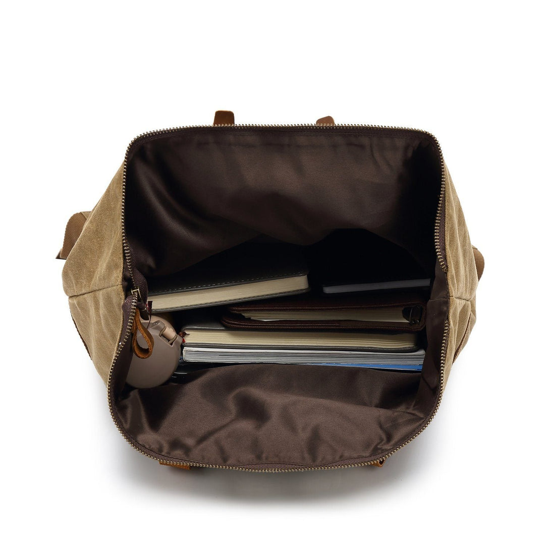 Heavy-Duty Waterproof Rucksack for Hiking and Travel - Leather Purse Backpack