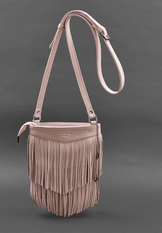 Unique Mini Crossbody Women's Leather Bag with Fringe - Leather Purse Backpack