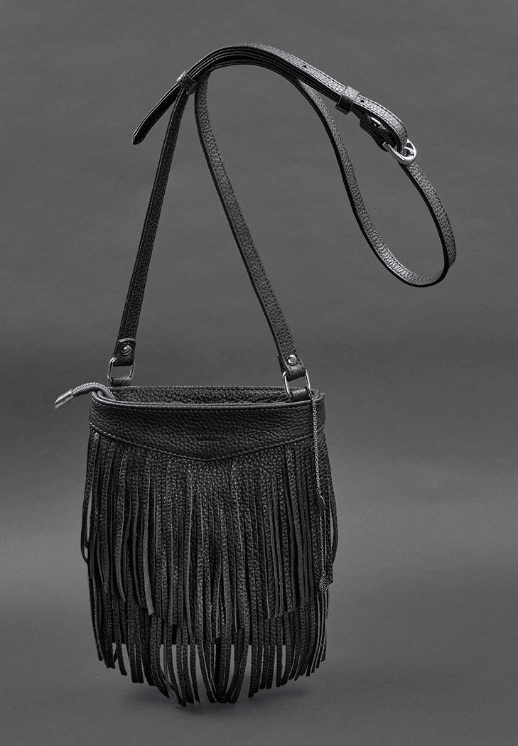 Unique Mini Crossbody Women's Leather Bag with Fringe - Leather Purse Backpack