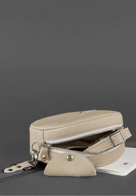Chic Round Leather Bag for Women with Decorative Tassel - Leather Purse Backpack