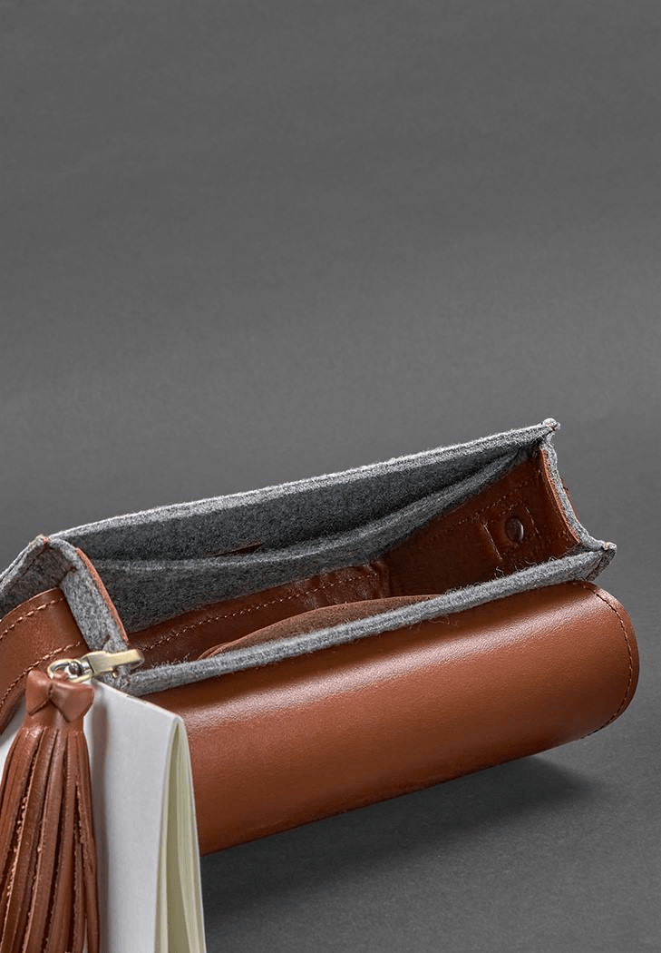 Designer Women's Felt Boho Bag with Leather Inserts - Leather Purse Backpack