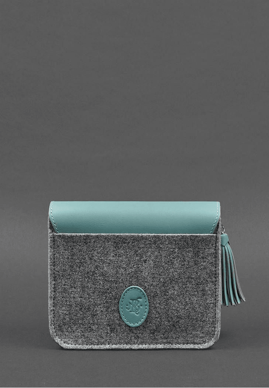 Stylish Women's Felt Boho Bag with Leather Inserts - Leather Purse Backpack