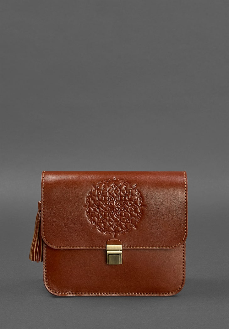 Elegant Design Leather Crossbody Bag with Embossing for Women - Leather Purse Backpack