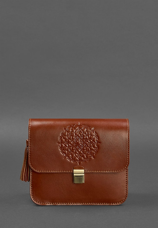 Elegant Design Leather Crossbody Bag with Embossing for Women - Leather Purse Backpack