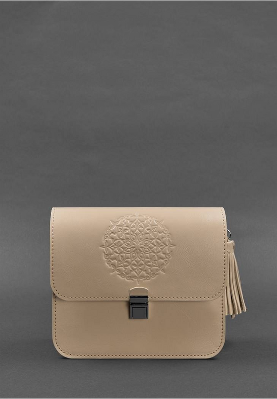 Elegant Design Leather Crossbody Bag with Embossing for Women - Leather Purse Backpack