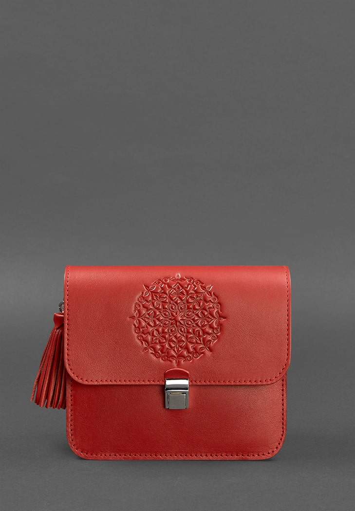 Unique Design Leather Crossbody Bag with Embossing for Women - Leather Purse Backpack