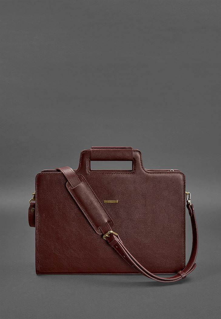 Stylish Women's Leather Bag For Laptop and Documents - Leather Purse Backpack