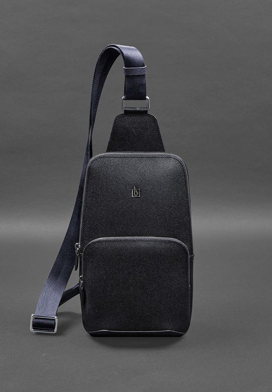 Trendy Leather Sling Bag for Men - Stylish One-Shoulder Chest Backpack - Leather Purse Backpack