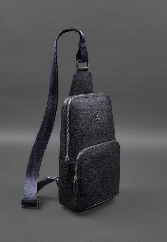 Trendy Leather Sling Bag for Men - Stylish One-Shoulder Chest Backpack - Leather Purse Backpack
