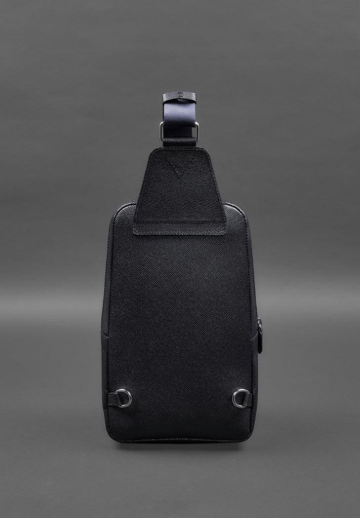 Trendy Leather Sling Bag for Men - Stylish One-Shoulder Chest Backpack - Leather Purse Backpack