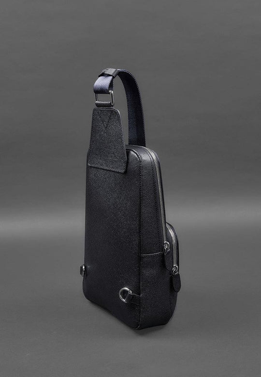 Trendy Leather Sling Bag for Men - Stylish One-Shoulder Chest Backpack - Leather Purse Backpack